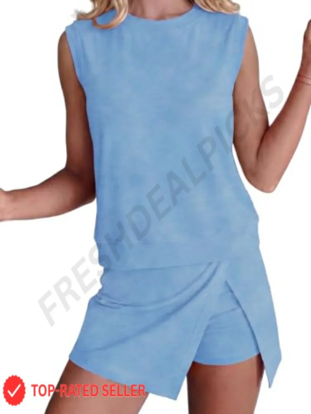 2 Piece Skirt Set Summer Tank Top Skorts Matching Lounge Outfits
